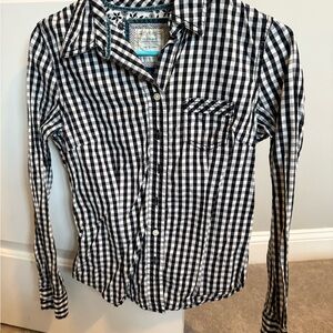 Vintage Old Navy Black and White Gingham Shirt